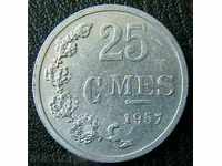 25 центимес 1954, Люксембург