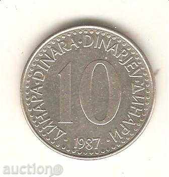 + Yugoslavia 10 dinars 1987