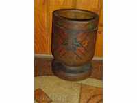 Old wooden mortar, mortar, chuck, wooden, crank, bucket