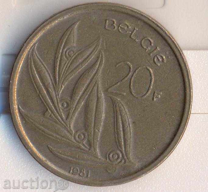Белгия 20 франка 1981 година