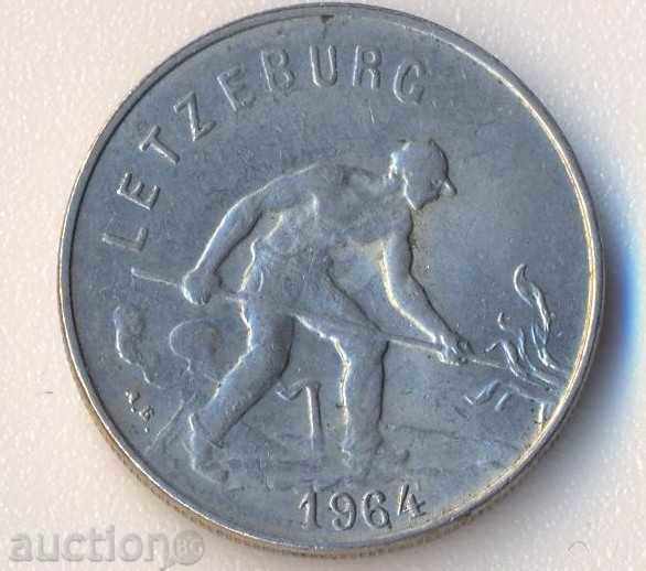 Luxemburg 1 Franc 1964 cu preț € 1.28 | 2.50 BGN Luxemburg 1 Franc 1964 cu preț € 1.28 | 2.50 BGN