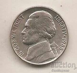 5 cents United States 1988 D with price 0.80 BGN | € 0.41 5 cents United States 1988 D with price 0.80 BGN | € 0.41