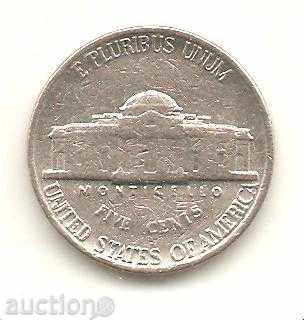 5 cents United States 1988 D