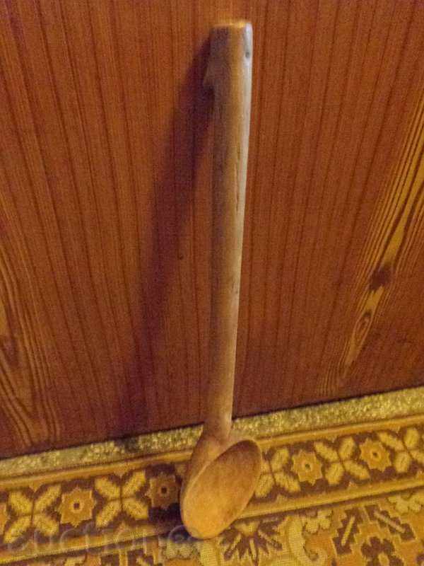 lingura de lemn vechi, din lemn,