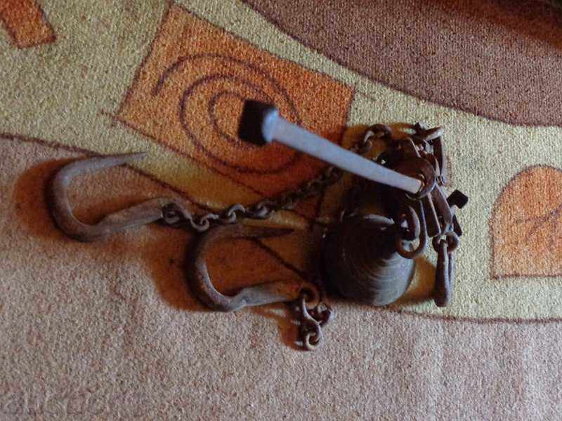 Ottoman scales with top, scale, weights, wrought iron - 6 Ottoman scales with top, scale, weights, wrought iron - 6