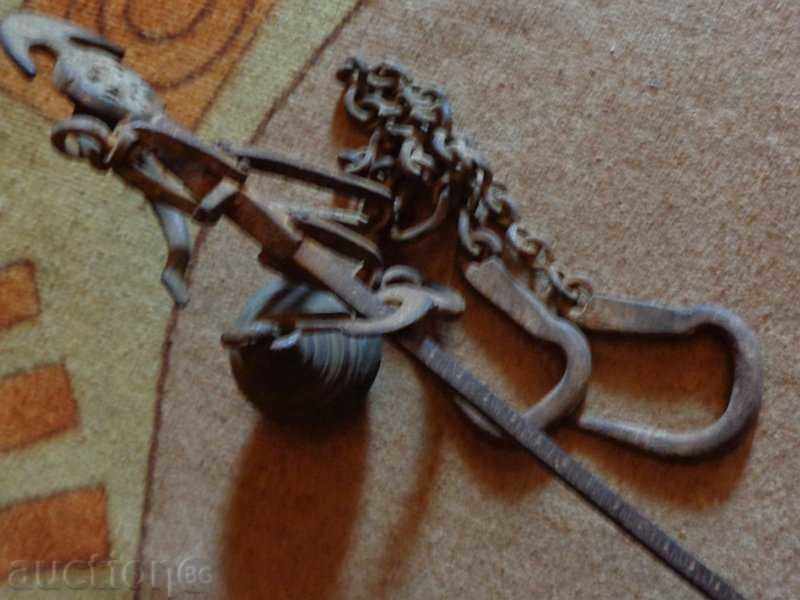 Ottoman scales with top, scale, weights, wrought iron - 7 Ottoman scales with top, scale, weights, wrought iron - 7