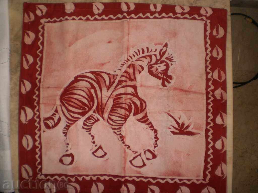 Cushion cover in batik-zebra technique - 5