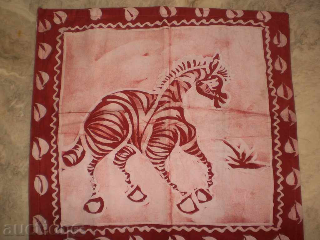 Cushion cover in batik-zebra technique - 6