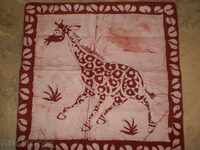 Cushion cover in batik-giraff technique