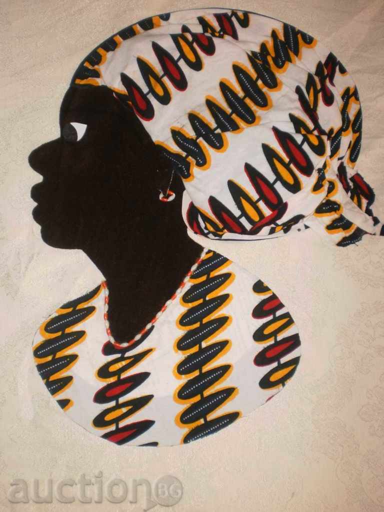 Африканка-картина от текстил върху текстил-1
