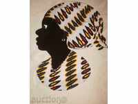 African-picture from textile on textile-1