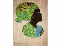 Африканка-картина от текстил върху текстил-3