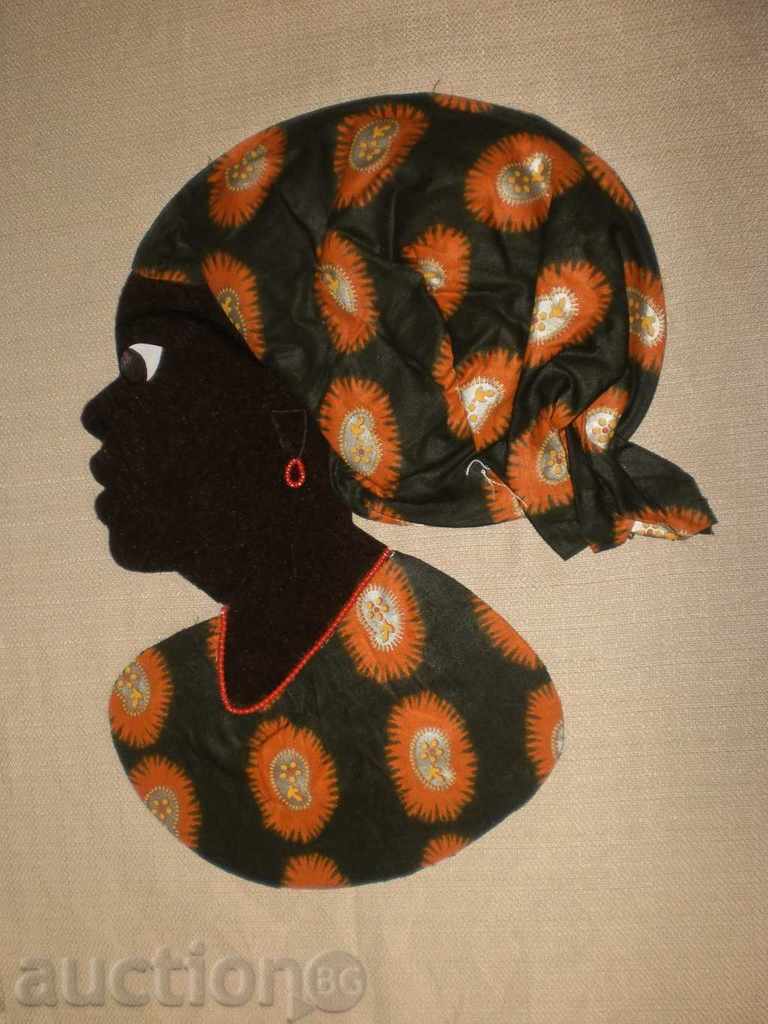 Африканка-картина от текстил върху текстил-4