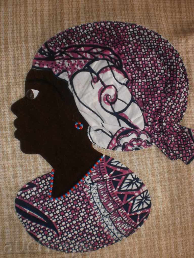 Африканка-картина от текстил върху текстил-6