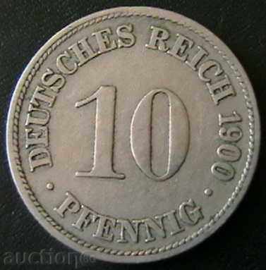 10 Pennings 1900 D, Germany (Empire)