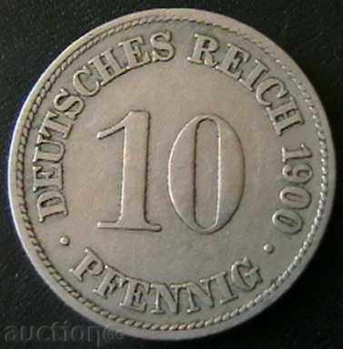 10 pfennig 1900 D, Germania (Empire)