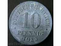 10 pffing 1920, Germany (Empire)
