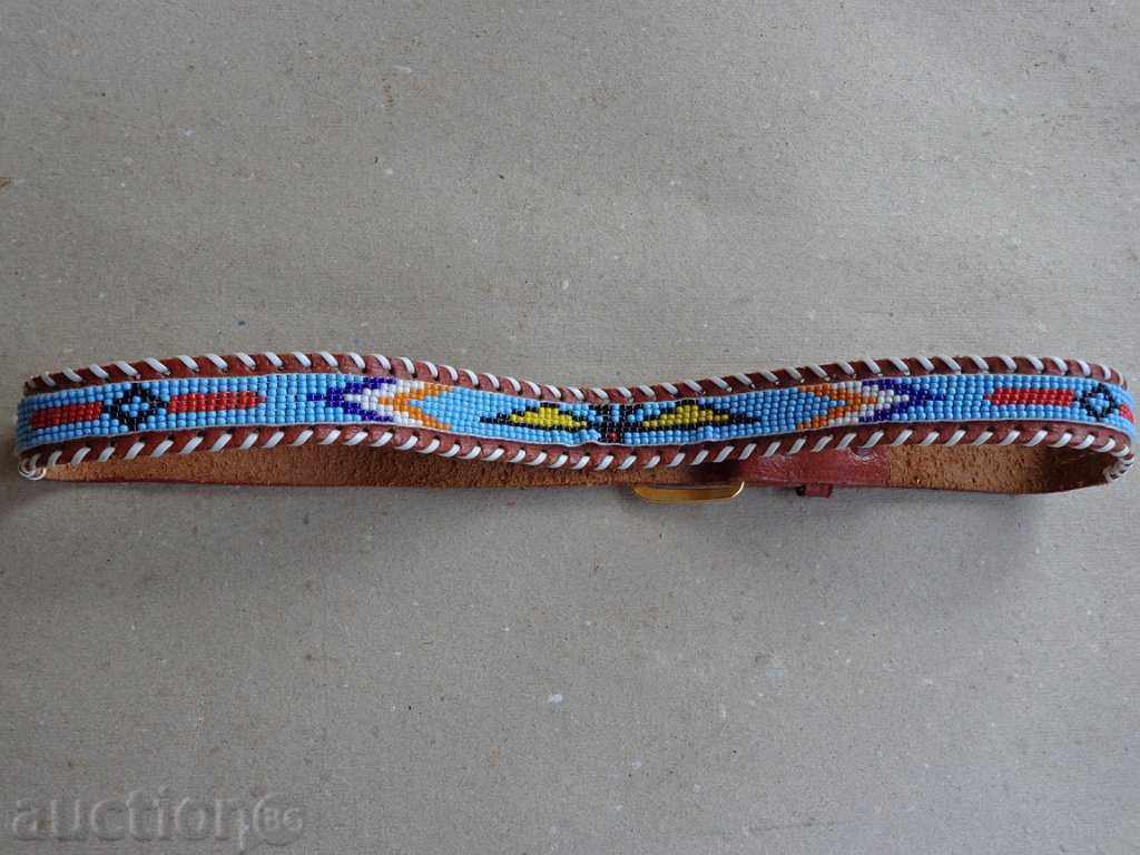 Leather beaded belt, belt, girdle with price 79.00 BGN | € 40.39 Leather beaded belt, belt, girdle with price 79.00 BGN | € 40.39