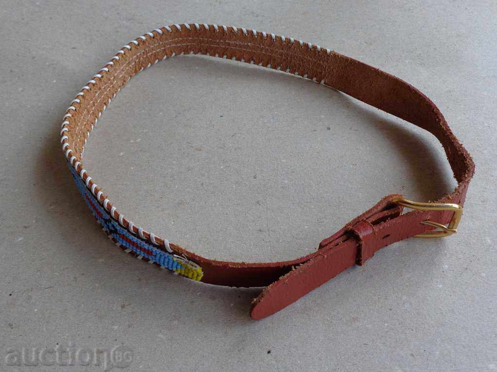 Auction Leather beaded belt, belt, girdle Auction Leather beaded belt, belt, girdle