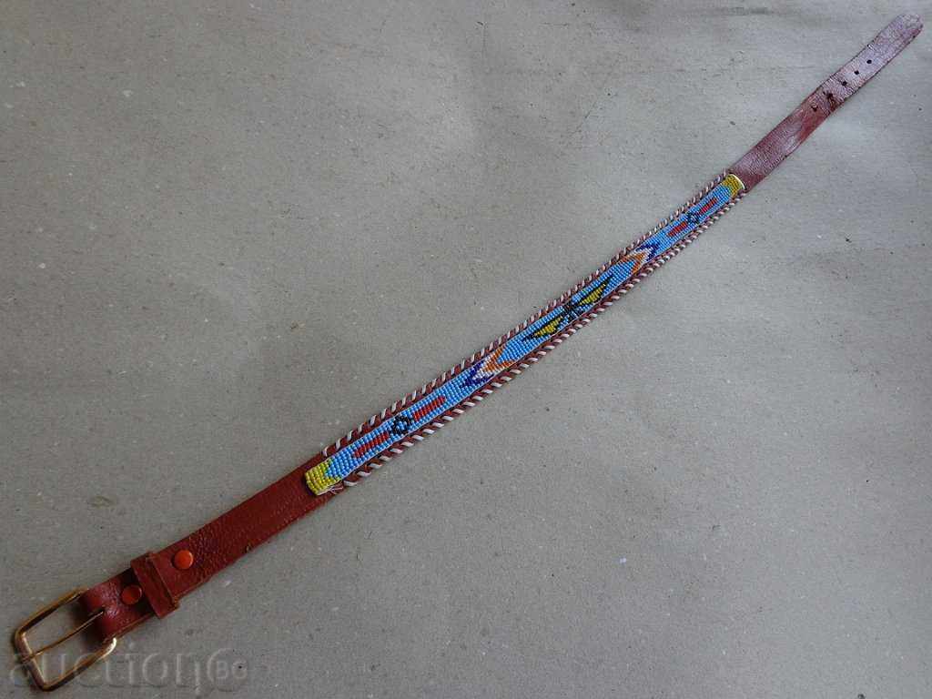 Leather beaded belt, belt, girdle - 5 Leather beaded belt, belt, girdle - 5
