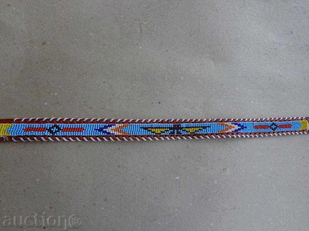 Leather beaded belt, belt, girdle - 6 Leather beaded belt, belt, girdle - 6