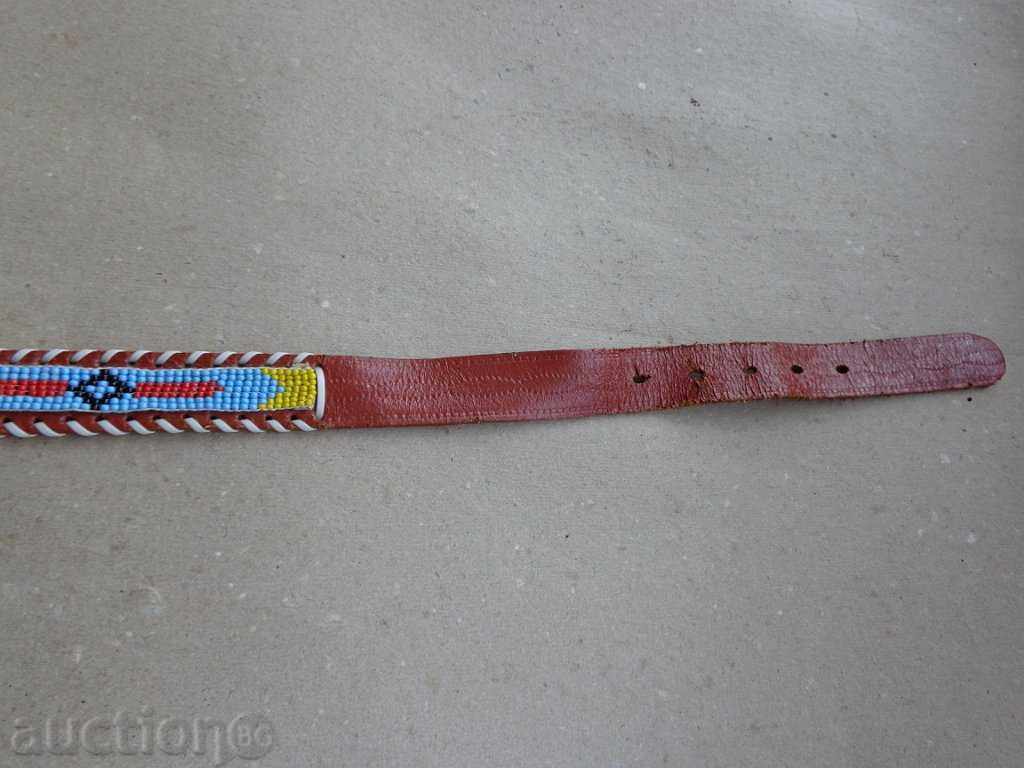 Leather beaded belt, belt, girdle - 7 Leather beaded belt, belt, girdle - 7