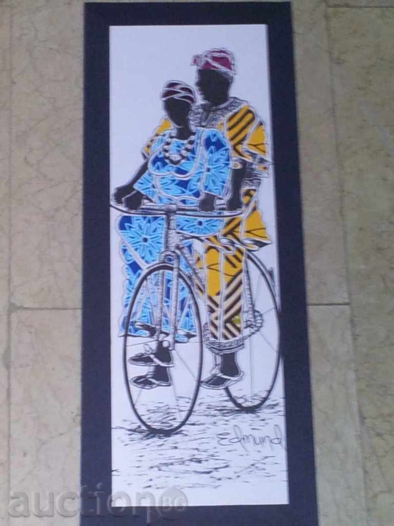 Картина  върху текстилна основа- На колелото