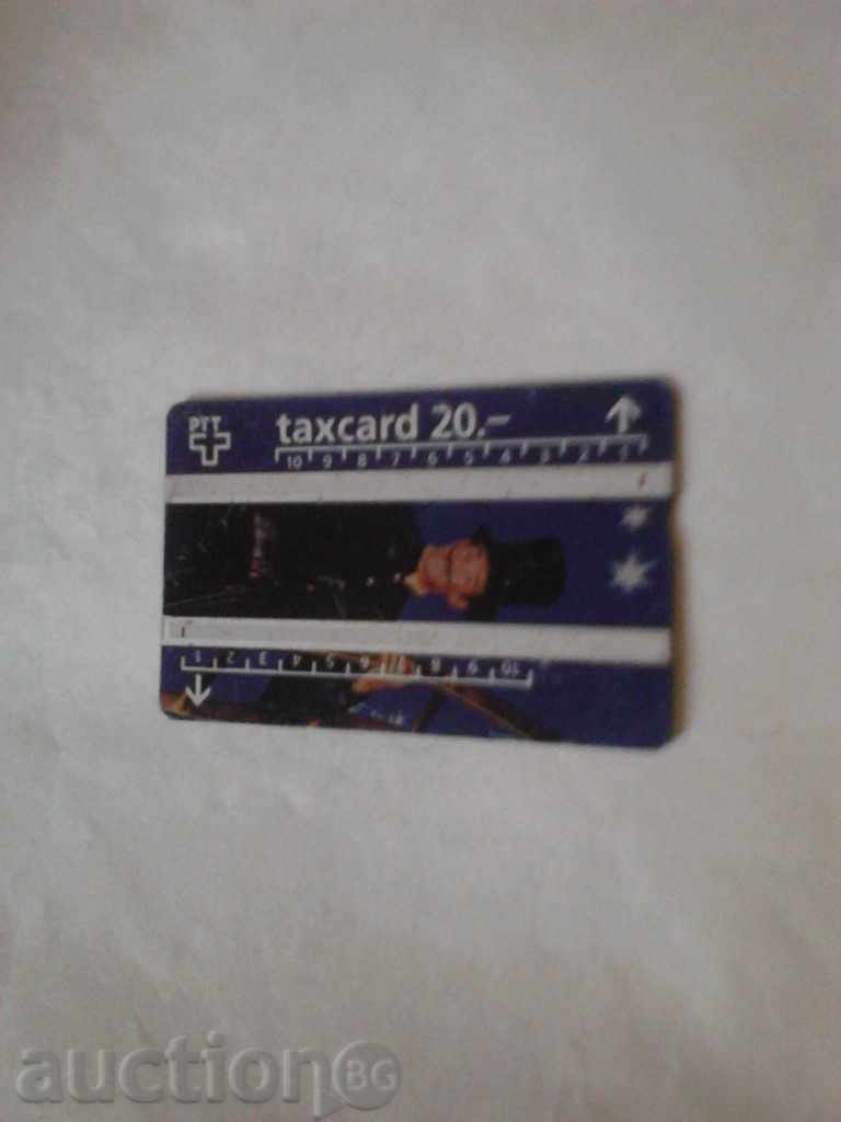 PTT τηλεφωνικής κάρτας Taxcard 20.- Καπνοδοχοκαθαριστή