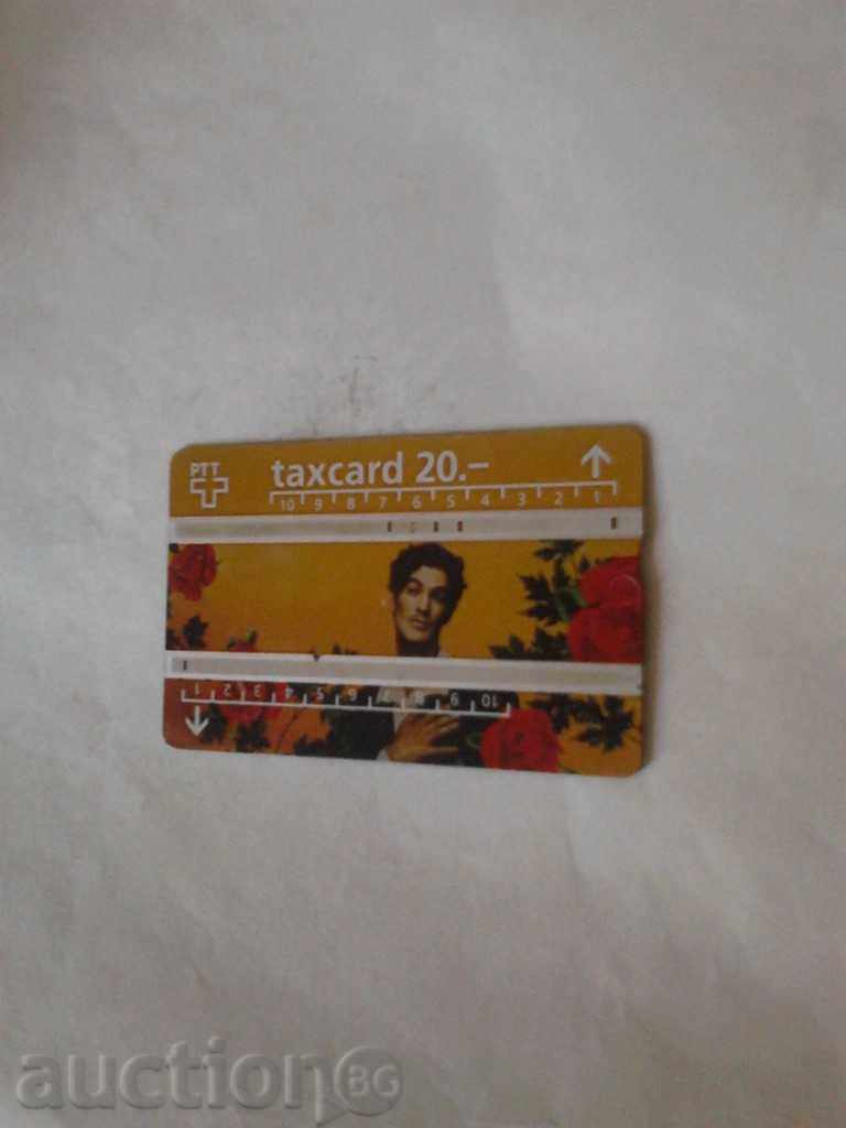 Фонокарта PTT Taxcard 20.- Рози