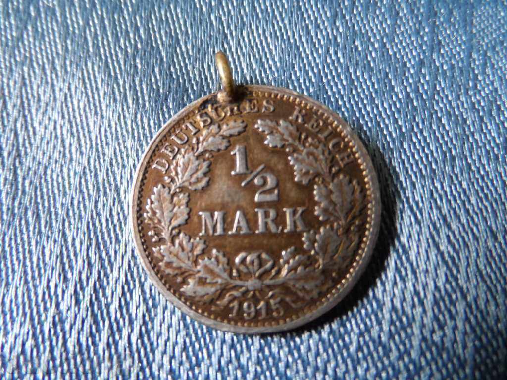 Auction  GERMANIA 1/2 marka 1915 F - silver