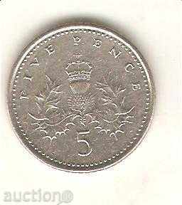 + UK 5 pence 2007