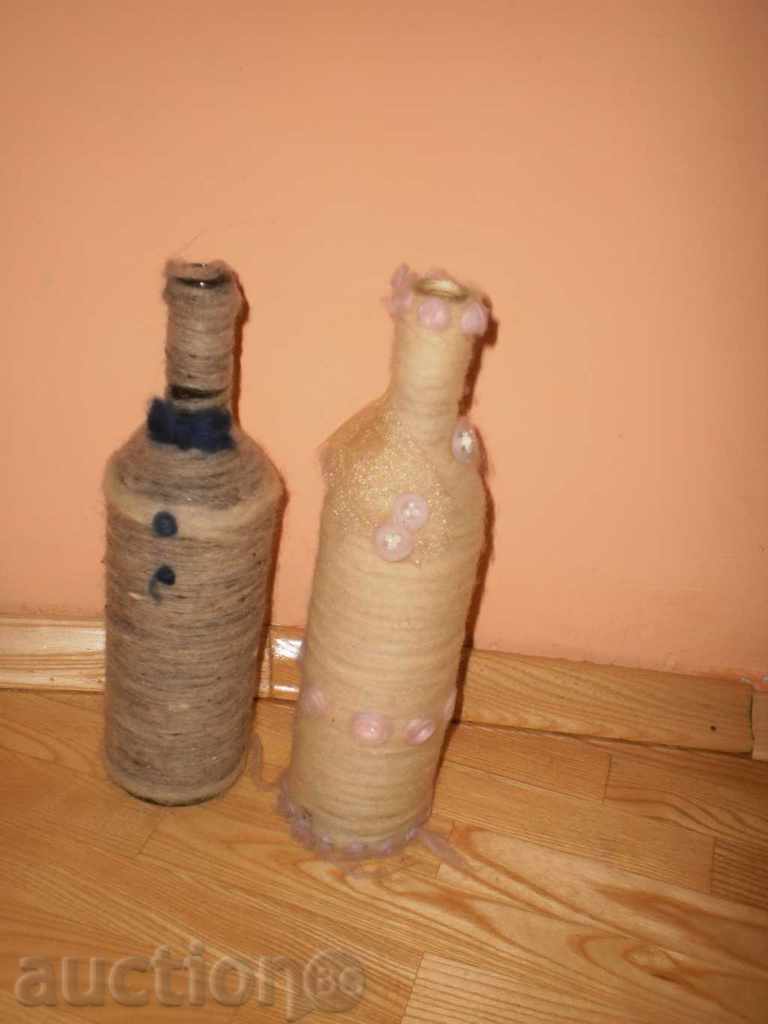 Set of hand-decorated bottles - 5 Set of hand-decorated bottles - 5