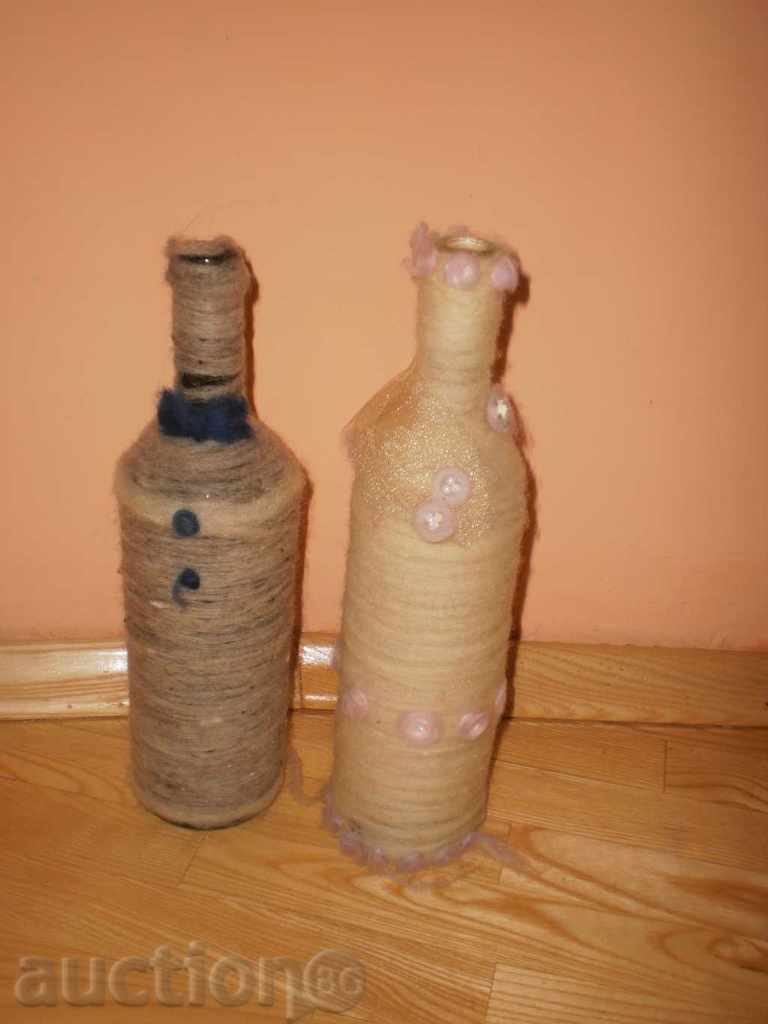 Set of hand-decorated bottles - 6 Set of hand-decorated bottles - 6