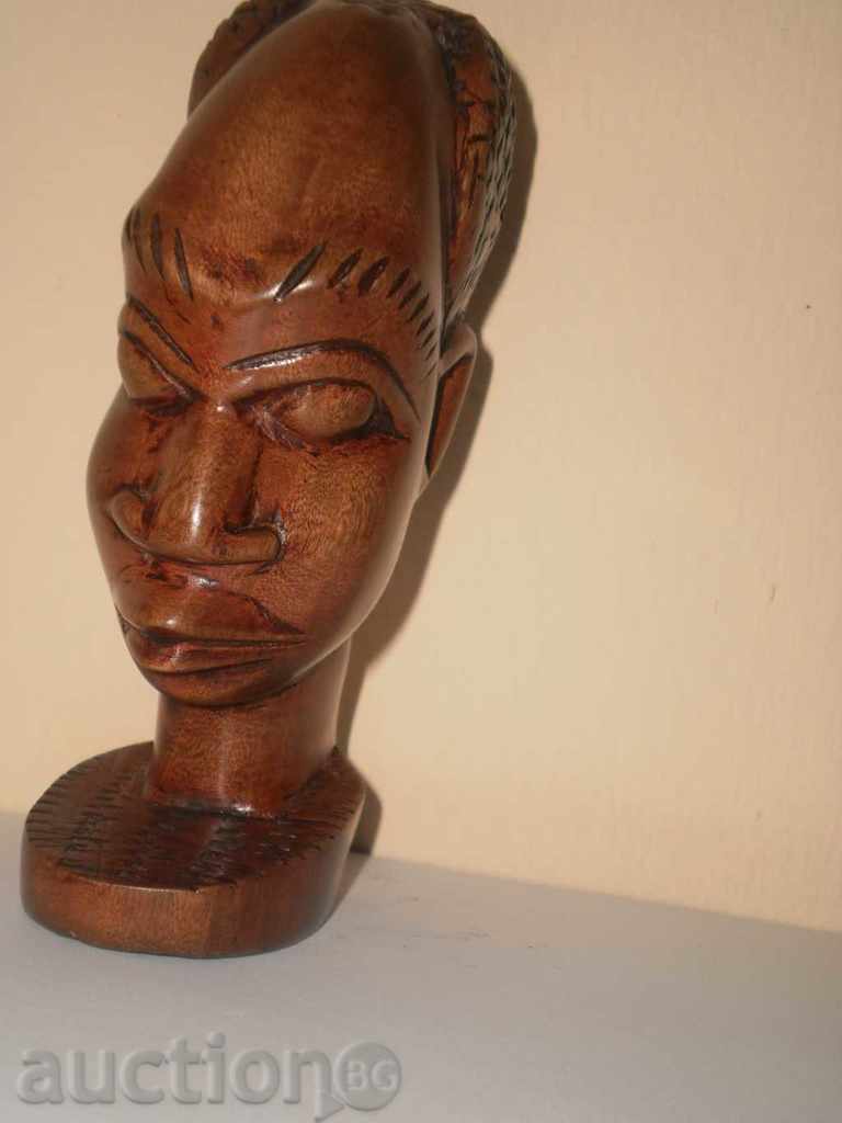 Глава на мъж-фигура от абанос