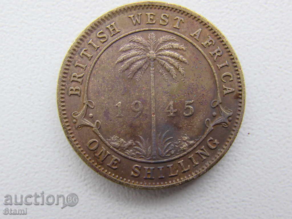 1 shiling- britanic Africa de Vest, seria 1945-D 156