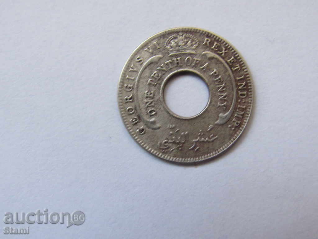 Auction British West Africa - 1/10 pens, 1943 - 132D Auction British West Africa - 1/10 pens, 1943 - 132D