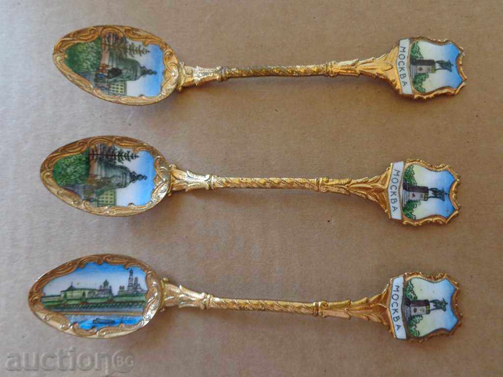 Πολλά επιχρυσωμένα σμάλτα κουτάλια - ΕΣΣΔ, κουτάλι, υπηρεσία με τιμή 174.00 BGN | € 88.96 Πολλά επιχρυσωμένα σμάλτα κουτάλια - ΕΣΣΔ, κουτάλι, υπηρεσία με τιμή 174.00 BGN | € 88.96