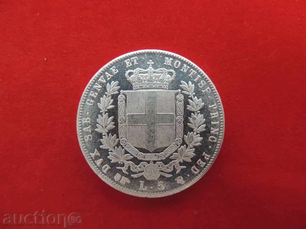 5 Lire 1857 P Italy - Replica -