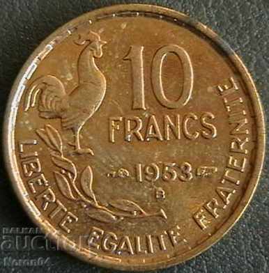 10 franci 1953 B, Franța