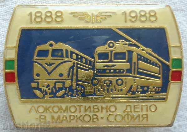 1148. 100 years 1888-1988 Locomotive Depot V.Markov Sofia