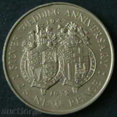 25 pence 1972 Gibraltar (argint nunta regală)