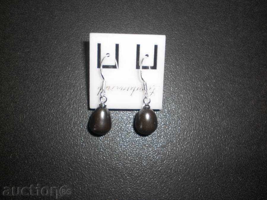 Earrings of black cultivated river pearl-2, with a new price with price 7.00 BGN | € 3.58 Earrings of black cultivated river pearl-2, with a new price with price 7.00 BGN | € 3.58