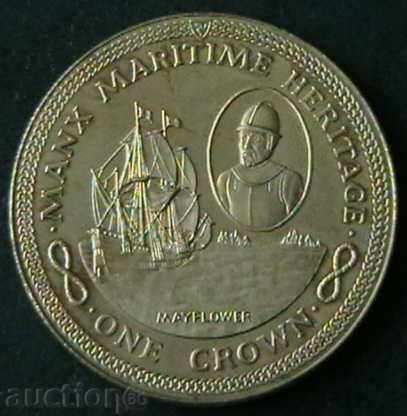1 krona 1982, Isle of Man (the Mayflower ship)