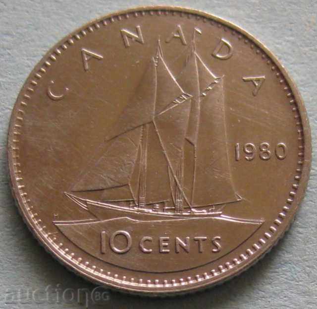 10  цента 1980г. - Канада