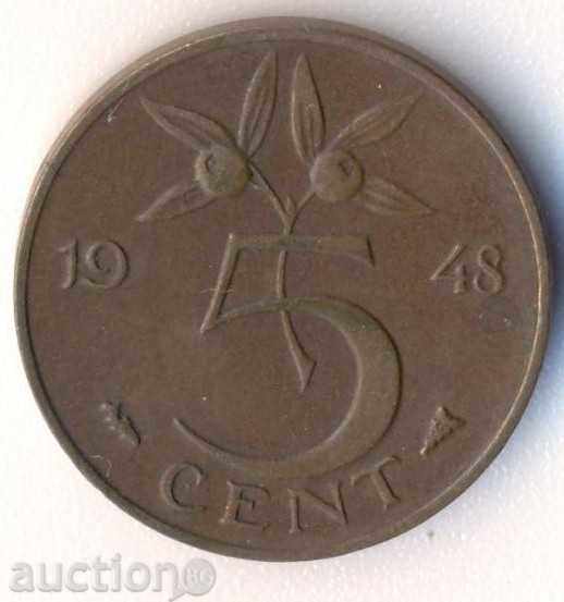 Olanda 5 cenți 1948