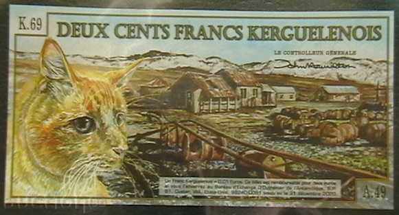 200 franci 2010 arhipelagul Kerguelen cu preț € 7.19 | 14.06 BGN