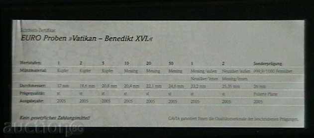 Delivery of set trial coins 2005 + silver plaque, Vatican Delivery of set trial coins 2005 + silver plaque, Vatican