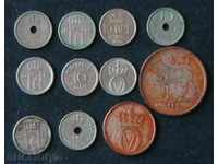 лот от 11 монети 1925-1968, Норвегия