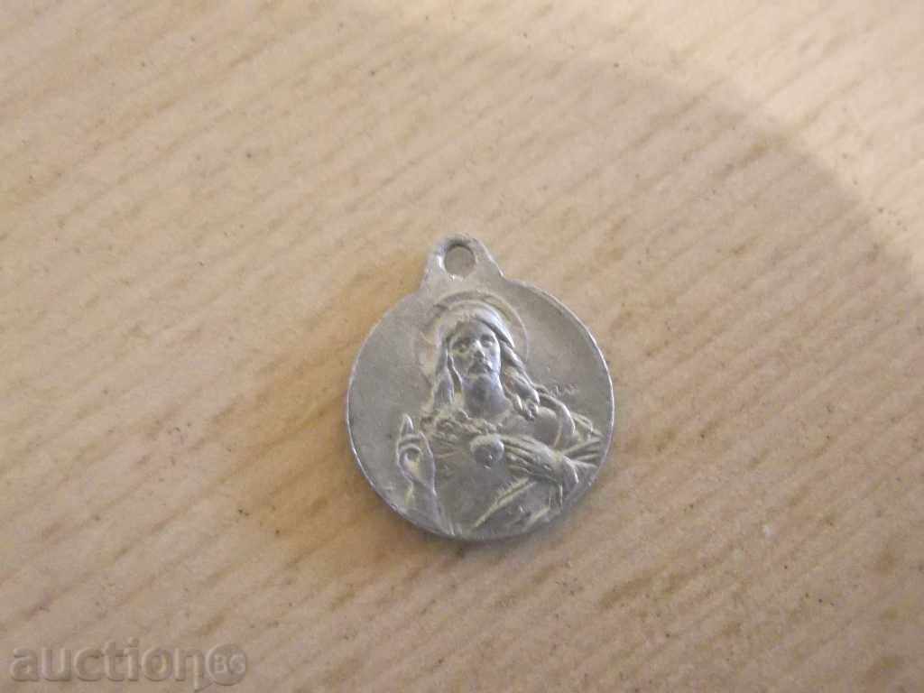 No * 1292 old metal medallion - catholic