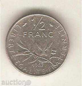 +Франция  1/2  франк  1967 г.
